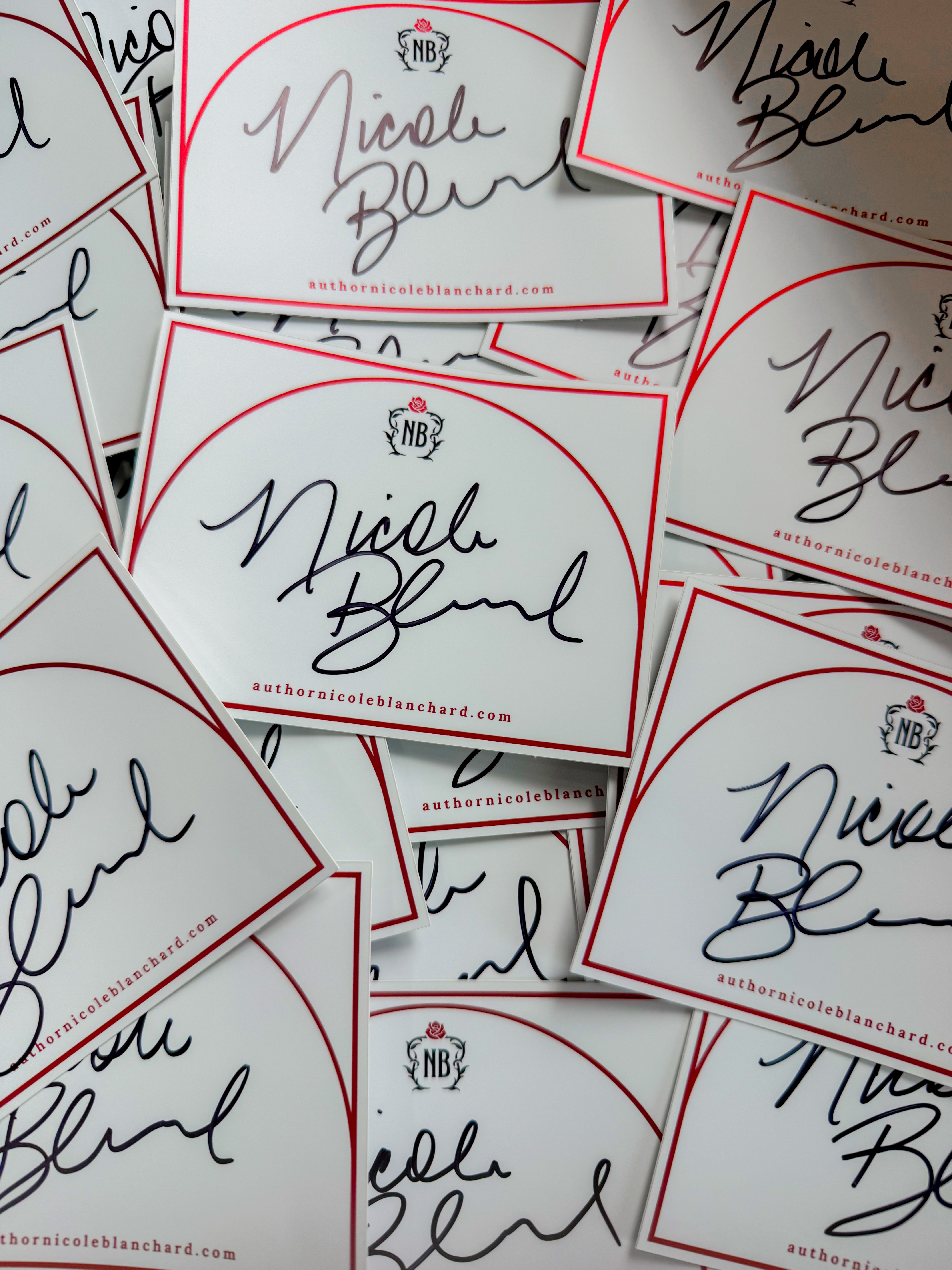 Red Foiled Book Plate Signed by Author – Author Nicole Blanchard