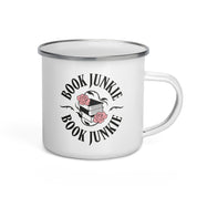 Book Junkie Enamel Camper Mug