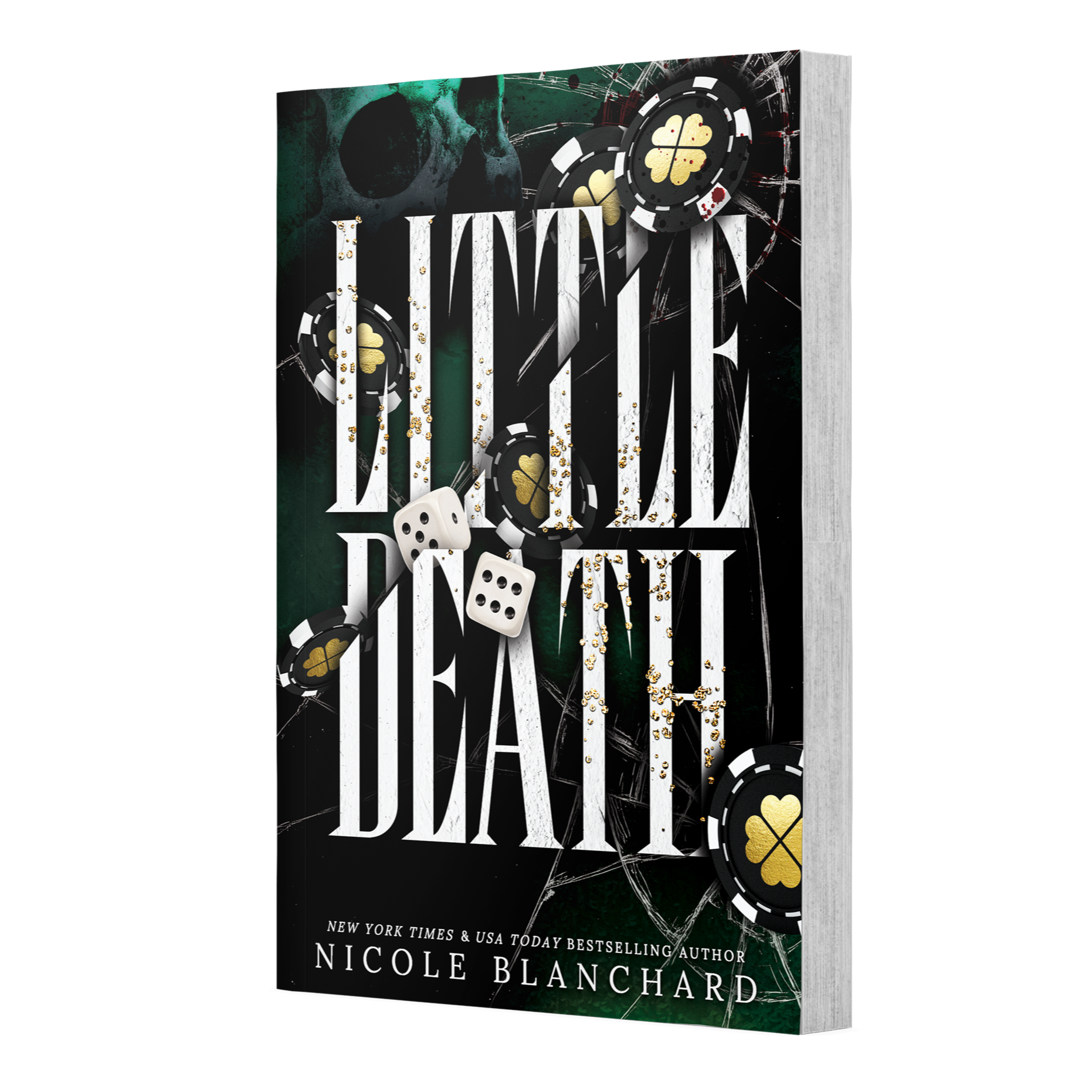 Book titled 'Little Death' by Nicole Blanchard on a white background