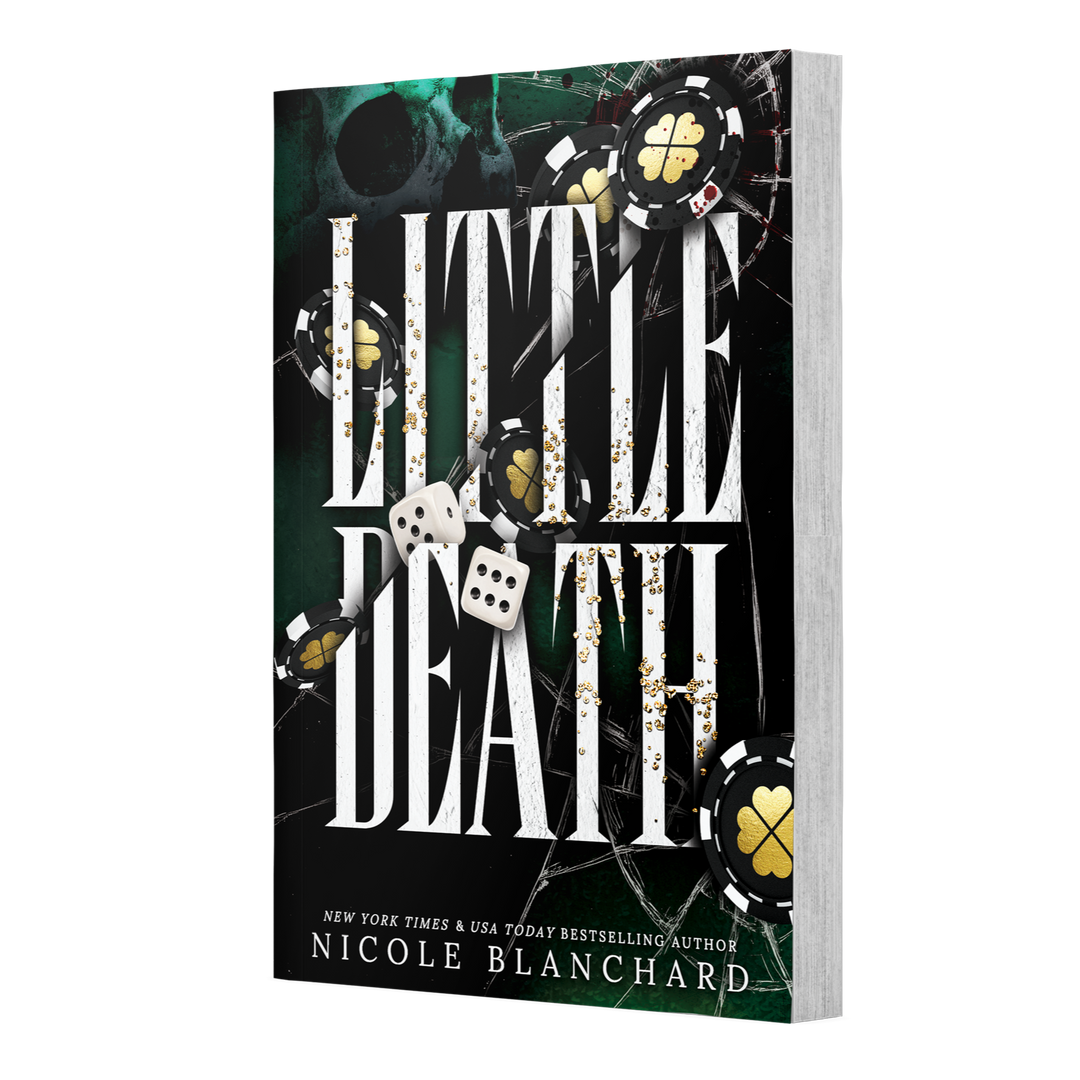 Book titled 'Little Death' by Nicole Blanchard on a white background